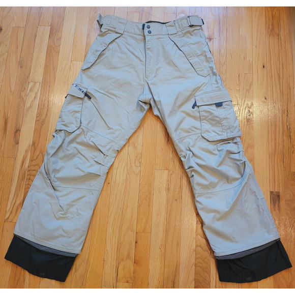 BURTON SNOWBOARD SKI CARGO PANTS MENS BIOLITE BEIGE SNOWBOARDING SZ L - Picture 1 of 9